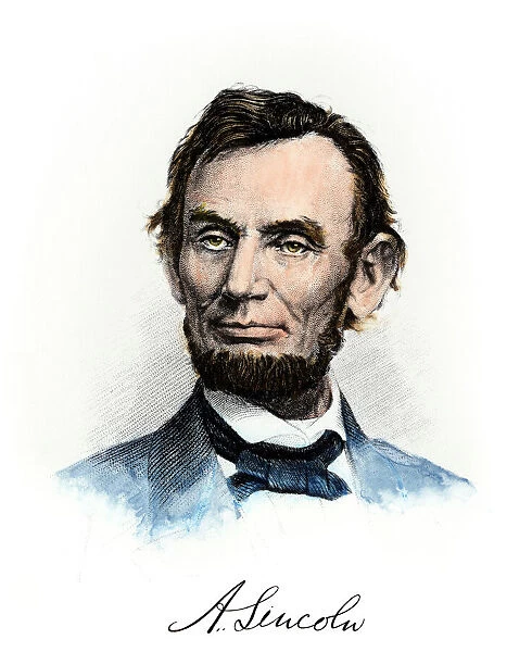 PPRE2A-00035. Abraham Lincoln, with his autograph.