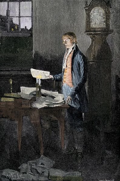 PPRE2A-00083. Thomas Jefferson writing the Declaration of Independence, 1776.