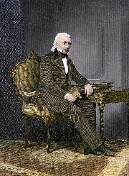 PPRE2A-00258. President James K. Polk at his desk.