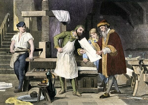 PPRT2A-00002. Johannes Gutenberg examining a proof.