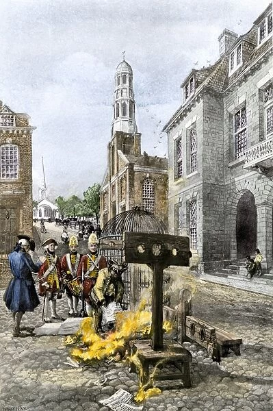 PPRT2A-00004. British colonial government burning Zenger's newspaper on Wall Street