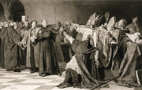 PREL2A-00006. Martin Luther defending himself before the Council of Worms, 1521.