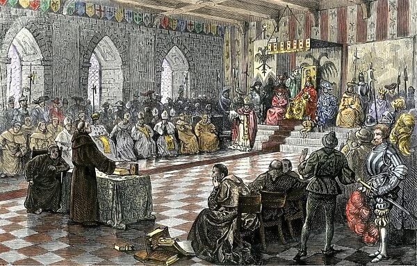 PREL2A-00011. Martin Luther before Holy Roman Emperor Charles V at Worms, 1521.