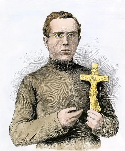 PREL2A-00055. Father Damien, missionary to the leper colony in Hawaii, 1800s.