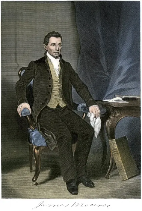 Framed Print : President James Monroe, with his autograph Framed Print : President James Monroe, with his autograph