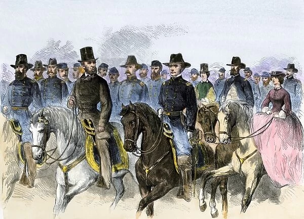 President Lincoln reviewing the Union army