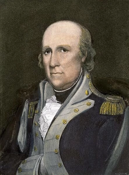 PREV2A-00085. American General George Rogers Clark.. Hand-colored engraving of a painting