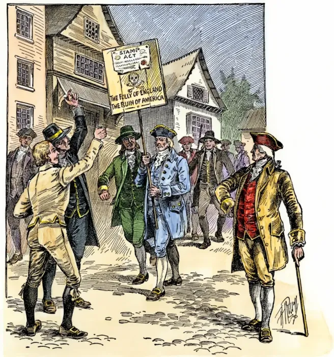 Framed Print : Protest in New York City by colonists opposing the Stamp Act 1765 Framed Print : Protest in New York City by colonists opposing the Stamp Act 1765