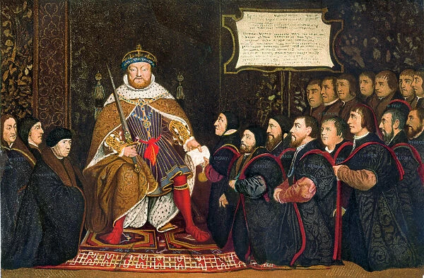 PROY2A-00004. Henry VIII presenting a charter to the Company of Barber Surgeons.