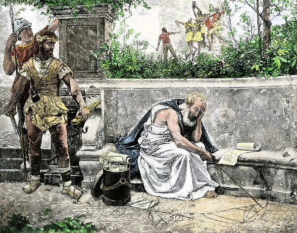 PSCI2A-00045. Arrest of Archimedes, leading to his death.