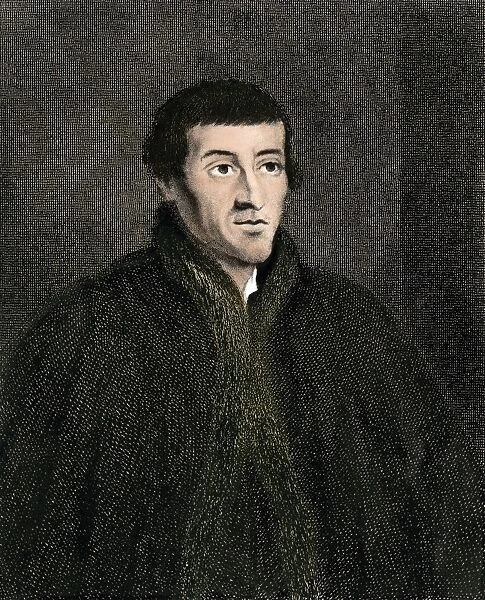 PSCI2A-00076. Nicolaus Copernicus.. Hand-colored engraving of a portrait