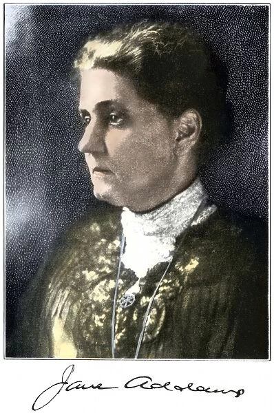 PSOC2A-00013. Jane Addams, with her signature.