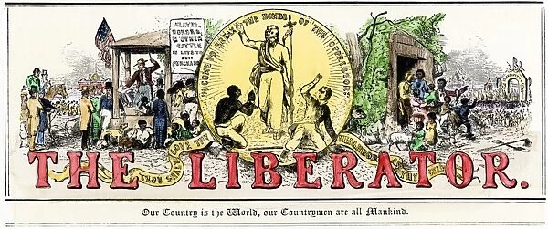 PSOC2A-00028. ' The Liberator' : masthead of William Lloyd Garrisons abolitionist