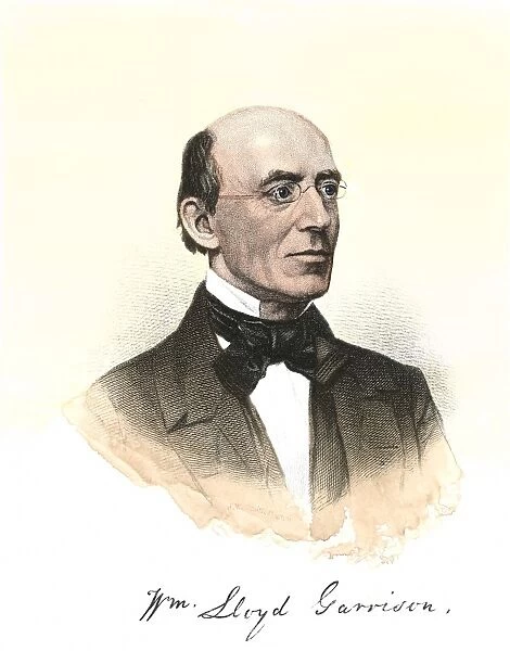 PSOC2A-00035. William Lloyd Garrison, with his autograph.