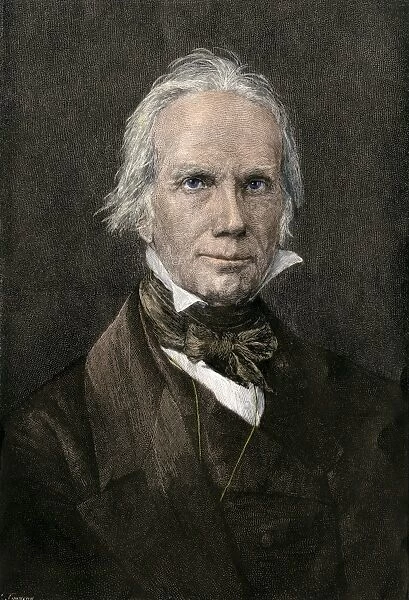 PUSA2A-00009. Henry Clay.. Hand-colored engraving of a 19th-century portrait