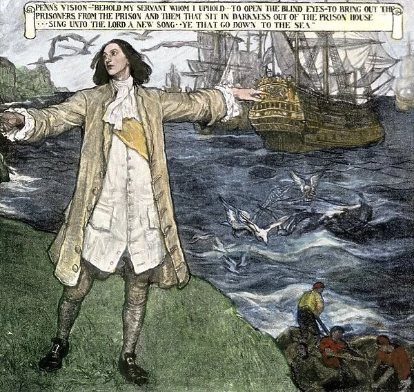 PUSA2A-00058. William Penn's vision of liberating prisoners by removing them from England.
