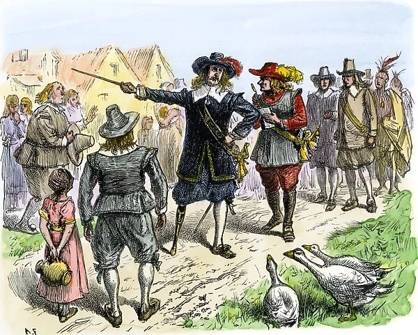 PUSA2A-00071. Peter Stuyvesant at Fort Orange ( now Albany), New Netherland, 1648.