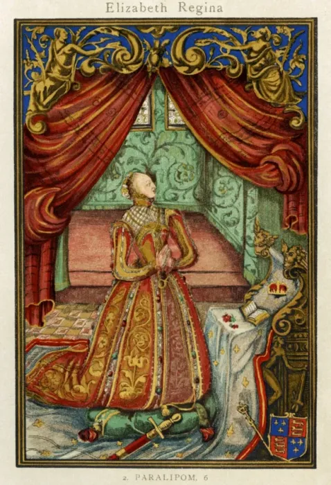 Framed Print : Queen Elizabeth at prayer Framed Print : Queen Elizabeth at prayer