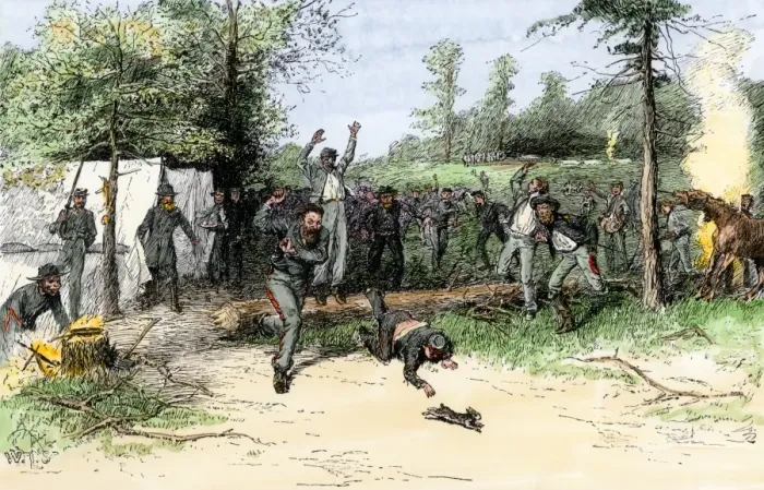 Framed Print : Rabbit chased for food in a Confederate camp Framed Print : Rabbit chased for food in a Confederate camp