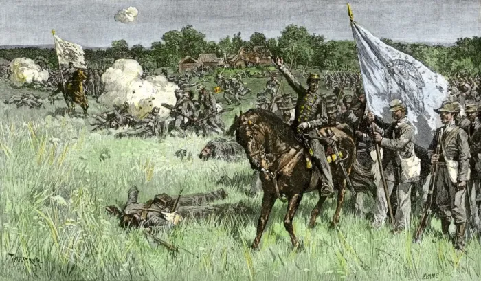 Framed Print : Rallying Confederate troops under Bee Framed Print : Rallying Confederate troops under Bee