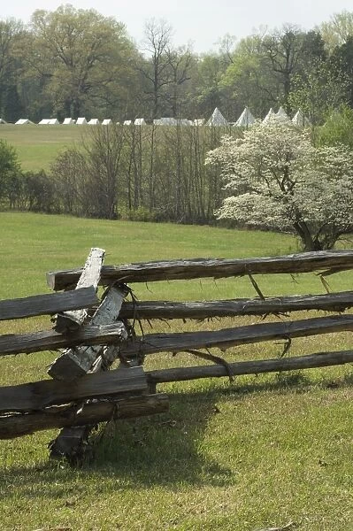 Reenactment of a Civil War army camp, Shiloh battlefield
