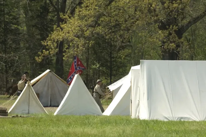 Framed Print : Reenactment of a Confederate encampment, Shiloh battlefield Framed Print : Reenactment of a Confederate encampment, Shiloh battlefield