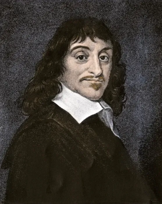 Framed Print : Rene Descartes. Hand-colored engraving of the painting by Frans Hals Framed Print : Rene Descartes. Hand-colored engraving of the painting by Frans Hals