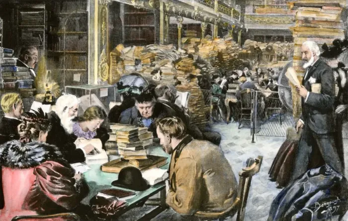 Framed Print : Researchers in the Library of Congress, 1890s