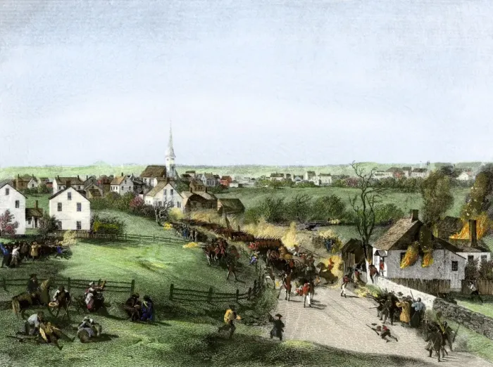 Framed Print : Retreat of the British from Concord Framed Print : Retreat of the British from Concord