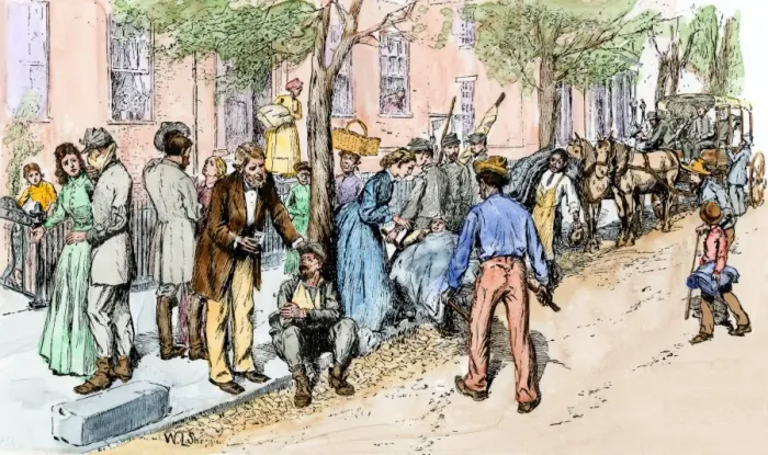 Framed Print : Richmond citizens taking care of wounded Confederates Framed Print : Richmond citizens taking care of wounded Confederates