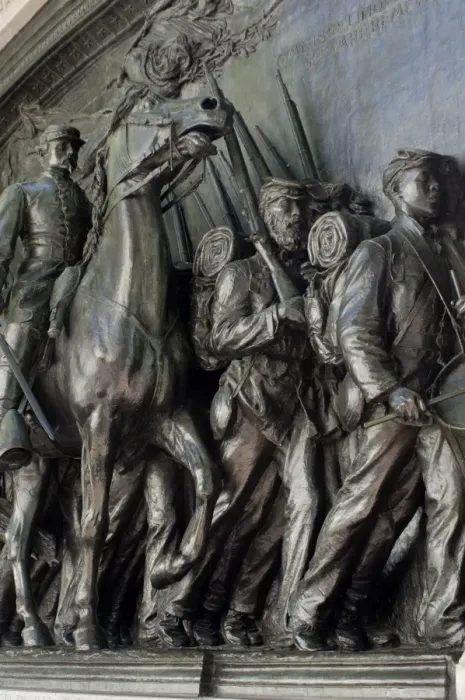Framed Print : Robert Gould Shaw in command of black troops of the 54th Massachusetts Regiment Framed Print : Robert Gould Shaw in command of black troops of the 54th Massachusetts Regiment