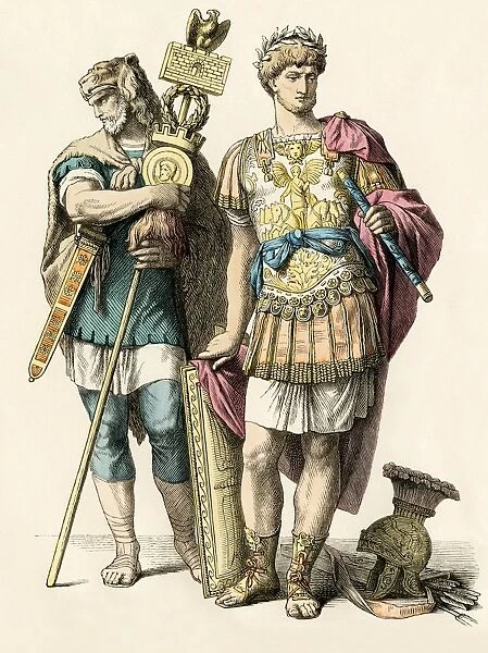 Roman general and a Germanic warrior