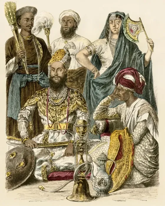 Framed Print : Ruler of Delhi and his attendants, 1800s Framed Print : Ruler of Delhi and his attendants, 1800s