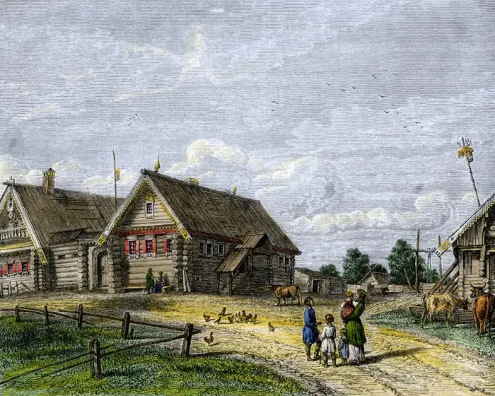 Framed Print : Russian village in the sourthern agricultural zone Framed Print : Russian village in the sourthern agricultural zone