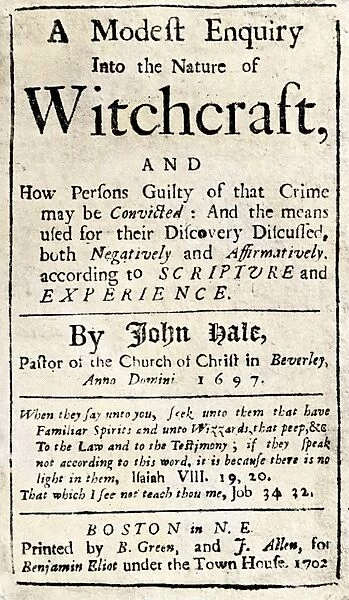 Salem witchcraft account, 1697