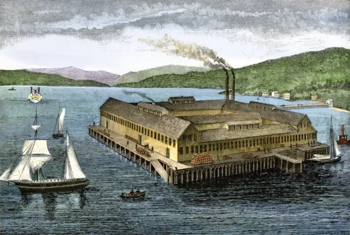 Framed Print : Salmon cannery on the Pacific coast at Astoria Framed Print : Salmon cannery on the Pacific coast at Astoria