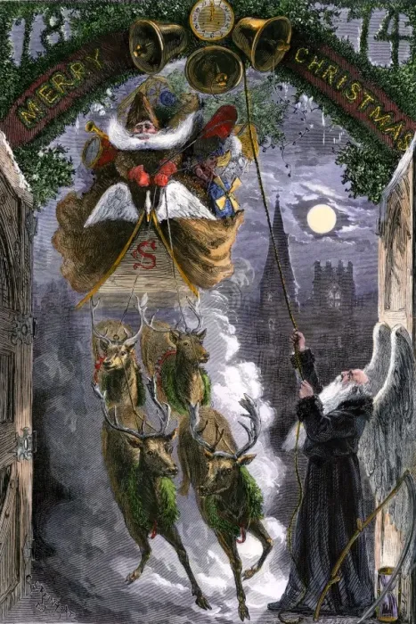 Framed Print : Santa Claus and Father Time, 1874 Framed Print : Santa Claus and Father Time, 1874