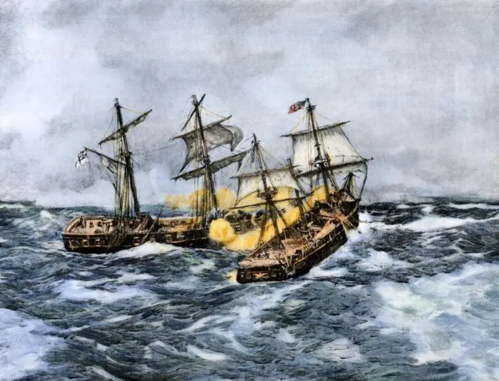 Framed Print : Sea battle of the Wasp and Frolic, War of 1812 Framed Print : Sea battle of the Wasp and Frolic, War of 1812