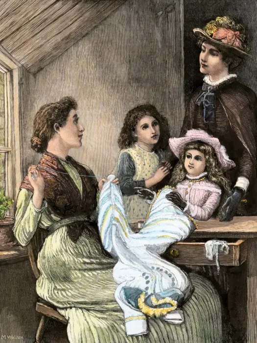 Framed Print : Seamstress, 1800s