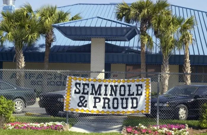 Framed Print : Seminole & Proud banner at Big Cypress Seminole Reservation Framed Print : Seminole & Proud banner at Big Cypress Seminole Reservation