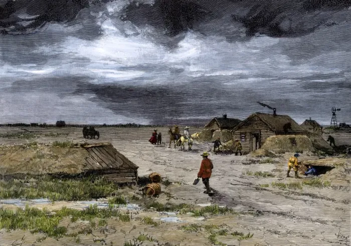 Framed Print : Settlers preparing their prairie homestead for winter Framed Print : Settlers preparing their prairie homestead for winter