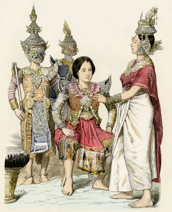 Framed Print : Siamese (Thai) actors and actresses Framed Print : Siamese (Thai) actors and actresses