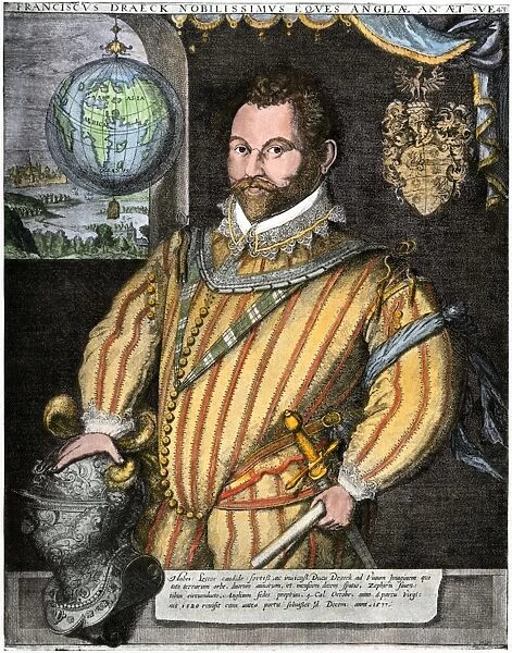 Sir Francis Drake. Admiral Francis Drake, first Englishman to sail around the world.