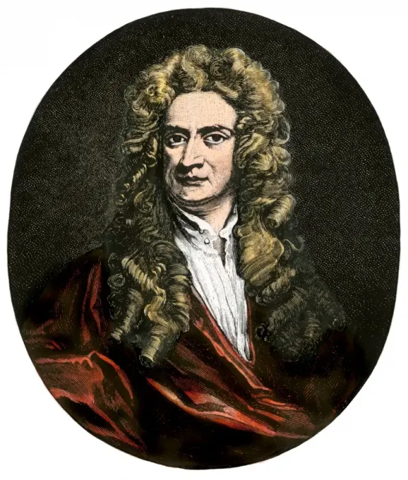 Framed Print : Sir Isaac Newton. Hand-colored engraving of a portrait by Sir Godfry Kneller Framed Print : Sir Isaac Newton. Hand-colored engraving of a portrait by Sir Godfry Kneller