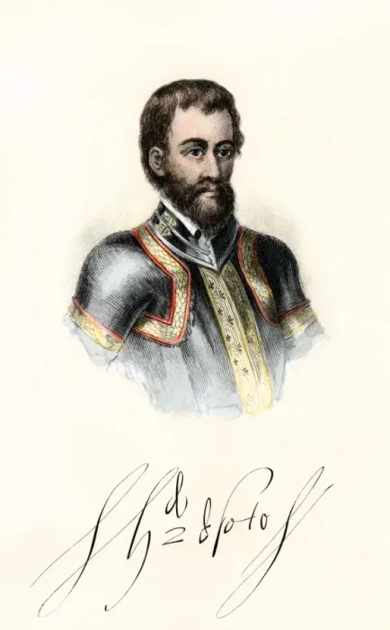 Framed Print : Spanish explorer Hernando de Soto
