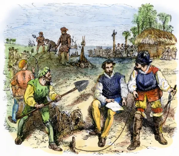 Menendez de Aviles Lays Out St. Augustine, 1565 Print. Art Prints