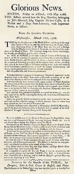Stamp Act repeal, 1766