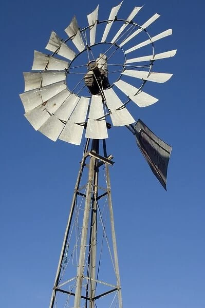 Steel windmill. Windmill for pumping water manufactured by Aermotor Company.