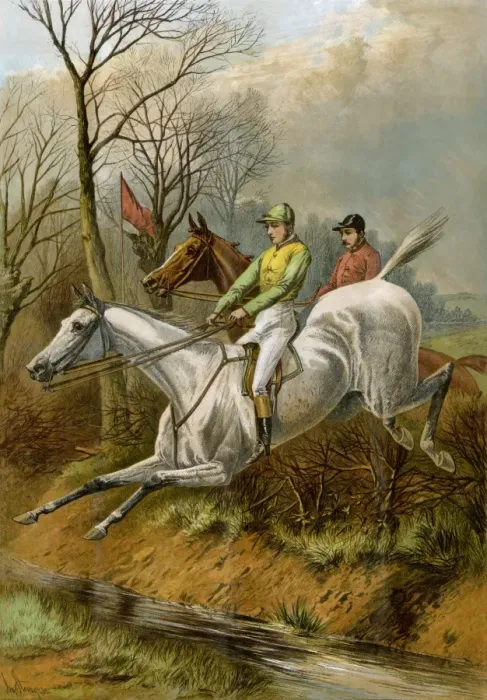 Framed Print : Steeplechase riders in Britain, 1880s Framed Print : Steeplechase riders in Britain, 1880s