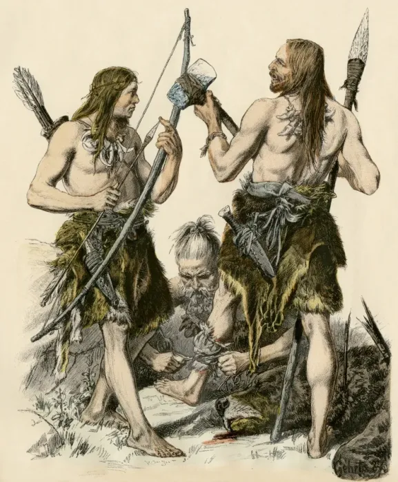 Framed Print : Stone Age hunters Framed Print : Stone Age hunters